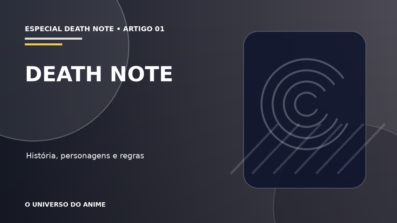 Capa do artigo Death Note: história, personagens, regras e guia completo