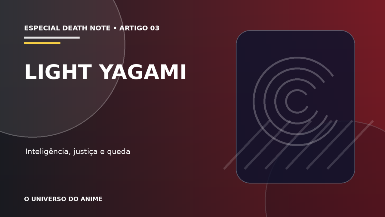 Capa do artigo Light Yagami: inteligência, plano e transformação em Kira