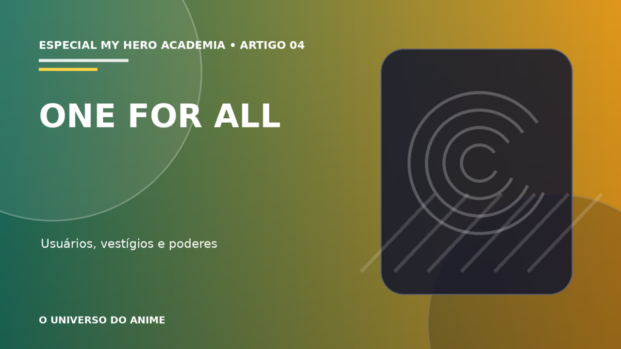 Capa do artigo One For All explicado: usuários, poderes e vestígios