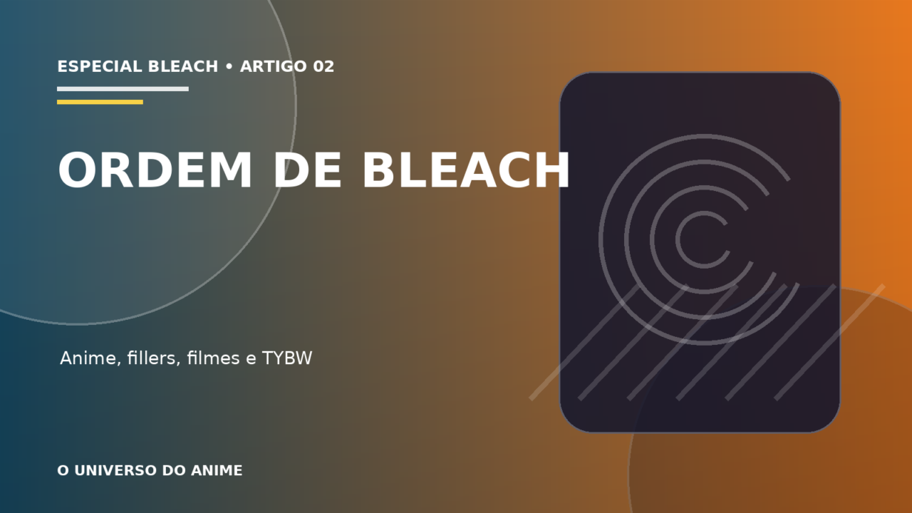 Capa do artigo Ordem para assistir Bleach: anime, fillers, filmes e TYBW