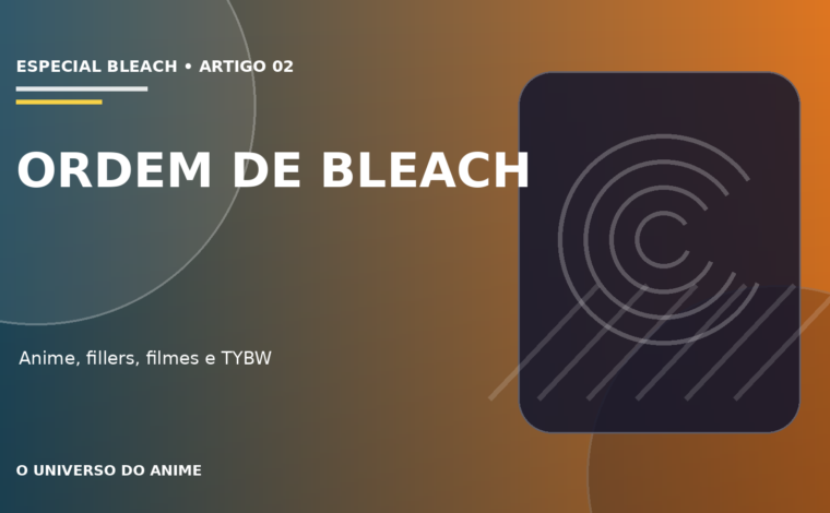 Capa do artigo Ordem para assistir Bleach: anime, fillers, filmes e TYBW