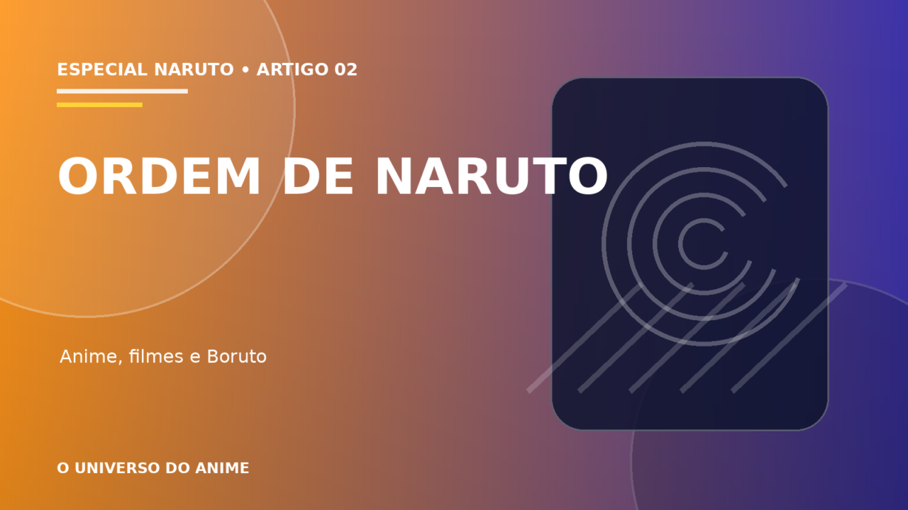 Capa do artigo Ordem para assistir Naruto: anime, Shippuden, filmes e Boruto