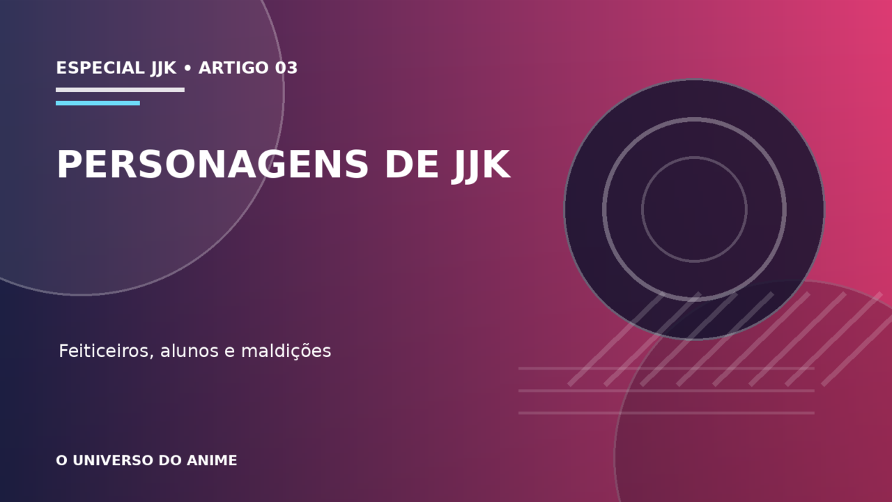 Capa do artigo Personagens de Jujutsu Kaisen: feiticeiros, alunos e maldições
