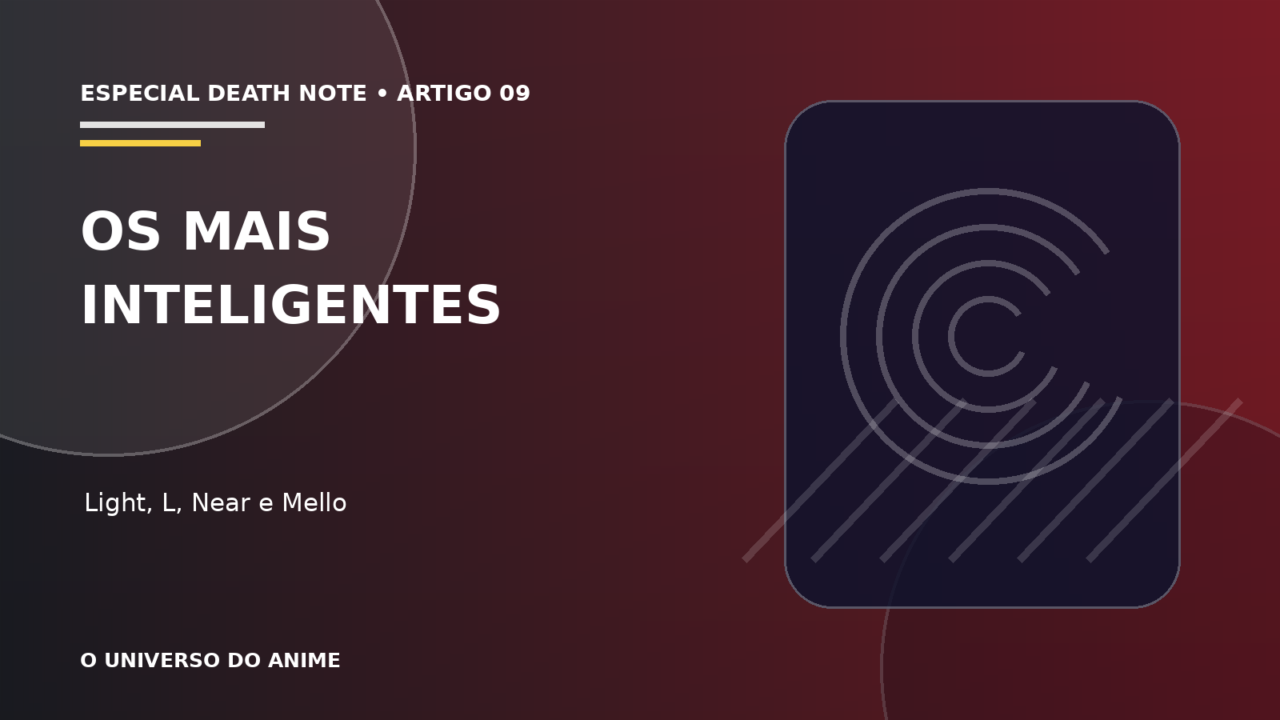 Capa do artigo Os personagens mais inteligentes de Death Note: ranking