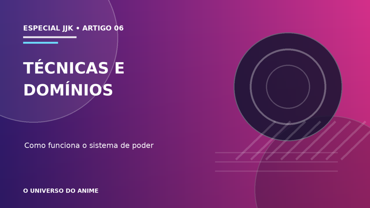 Capa do artigo Técnicas amaldiçoadas e expansões de domínio de Jujutsu Kaisen