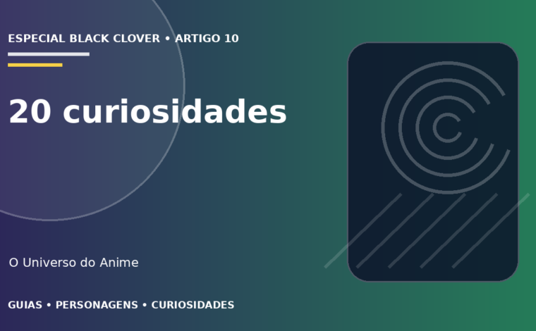 Capa do artigo 20 curiosidades sobre Black Clover