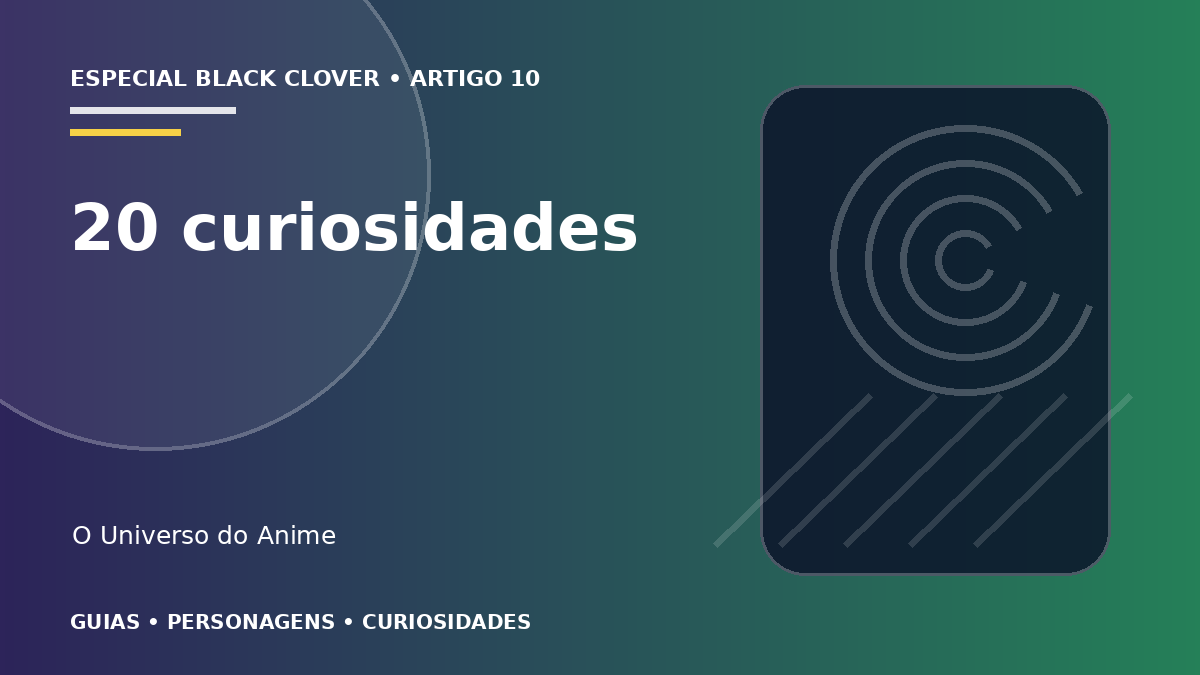 Capa do artigo 20 curiosidades sobre Black Clover