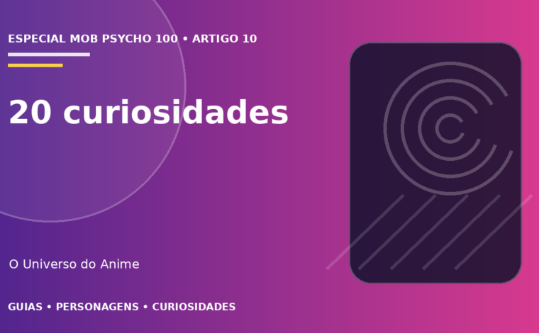 Capa do artigo 20 curiosidades sobre Mob Psycho 100