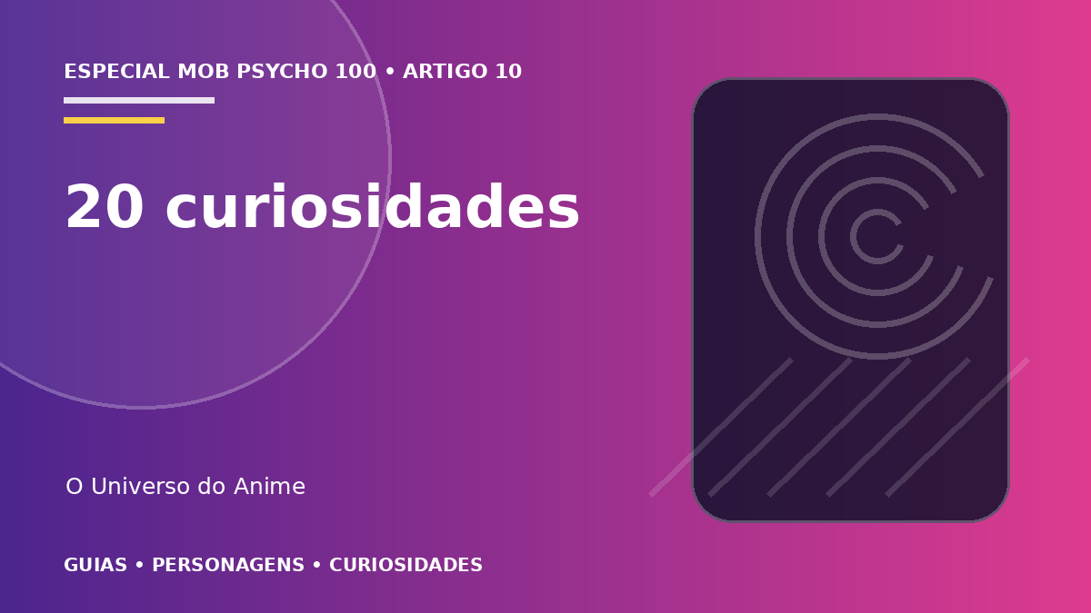 Capa do artigo 20 curiosidades sobre Mob Psycho 100
