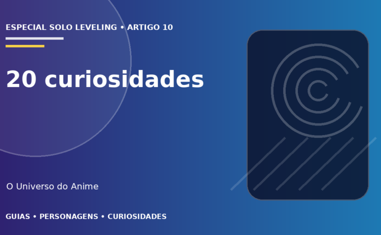 Capa do artigo 20 curiosidades sobre Solo Leveling
