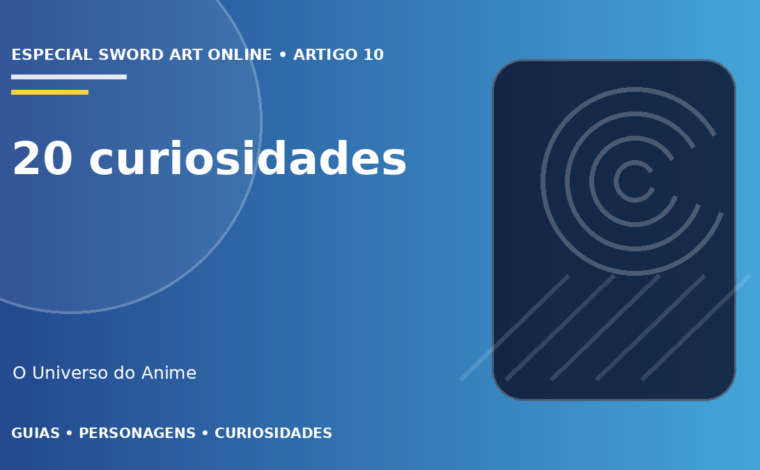 Capa do artigo 20 curiosidades sobre Sword Art Online