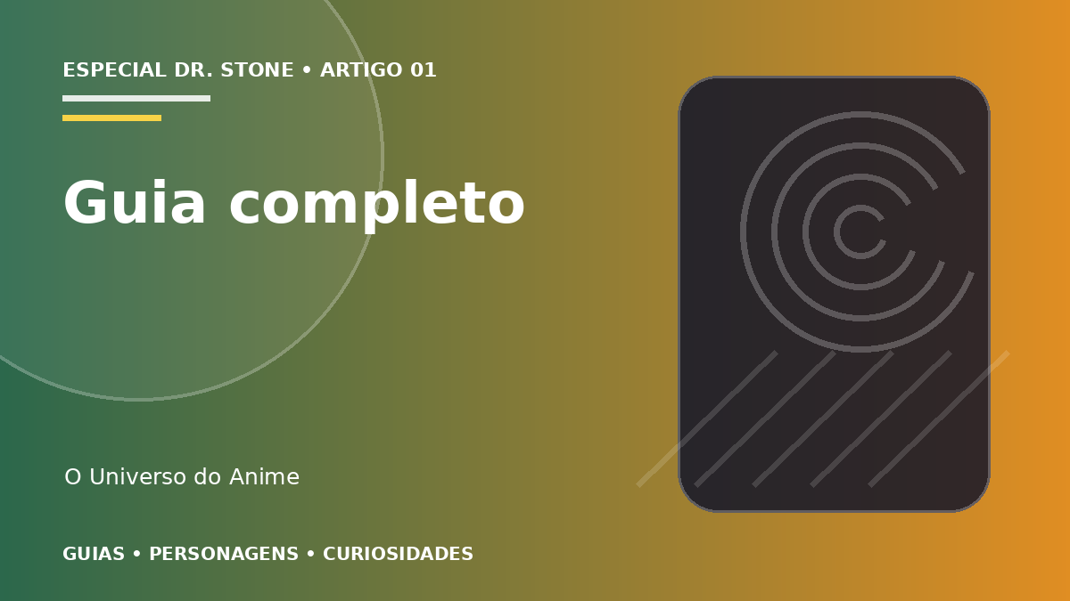 Capa do artigo Dr. Stone: história, ciência e guia completo