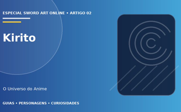 Capa do artigo Kirito: habilidades, espadas e evolução