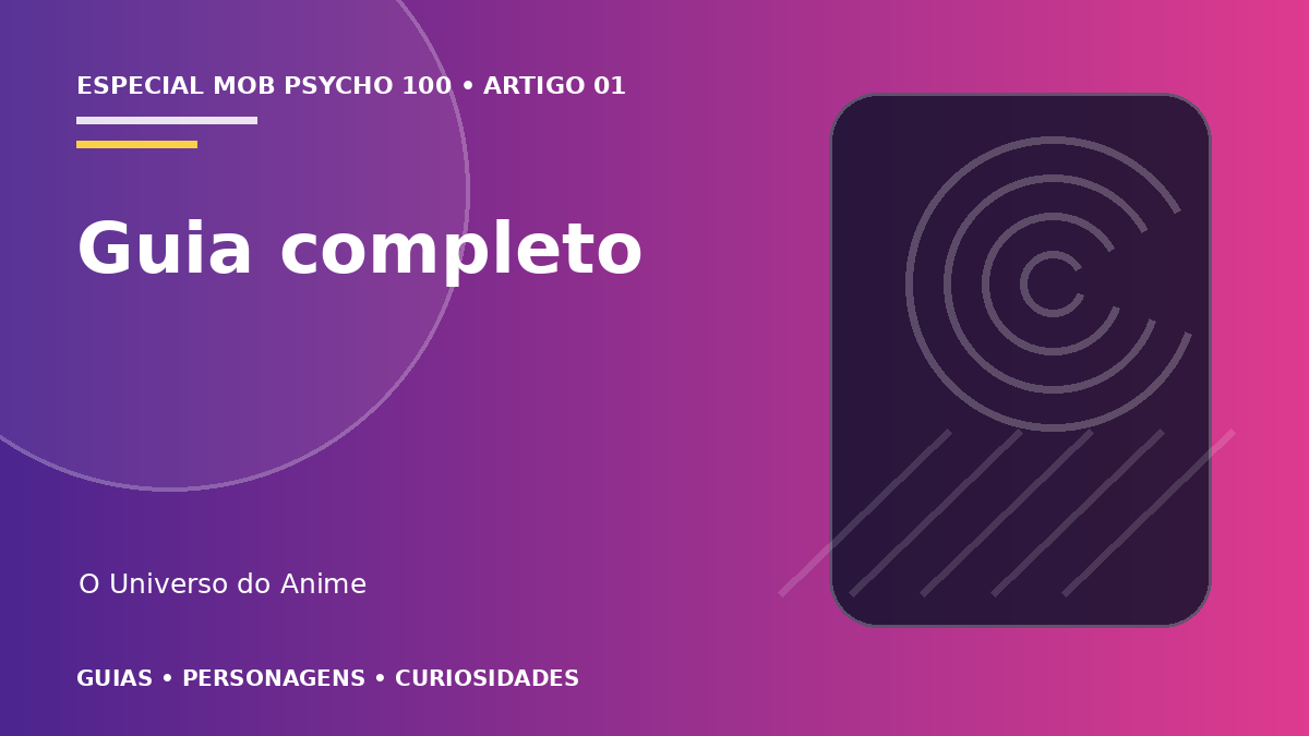 Capa do artigo Mob Psycho 100: história, personagens e guia completo