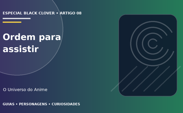 Capa do artigo Ordem para assistir Black Clover: anime, filme e especiais