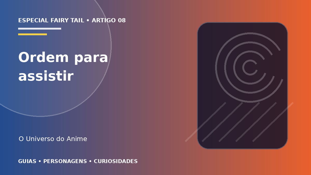 Capa do artigo Ordem para assistir Fairy Tail: temporadas, filmes e OVAs