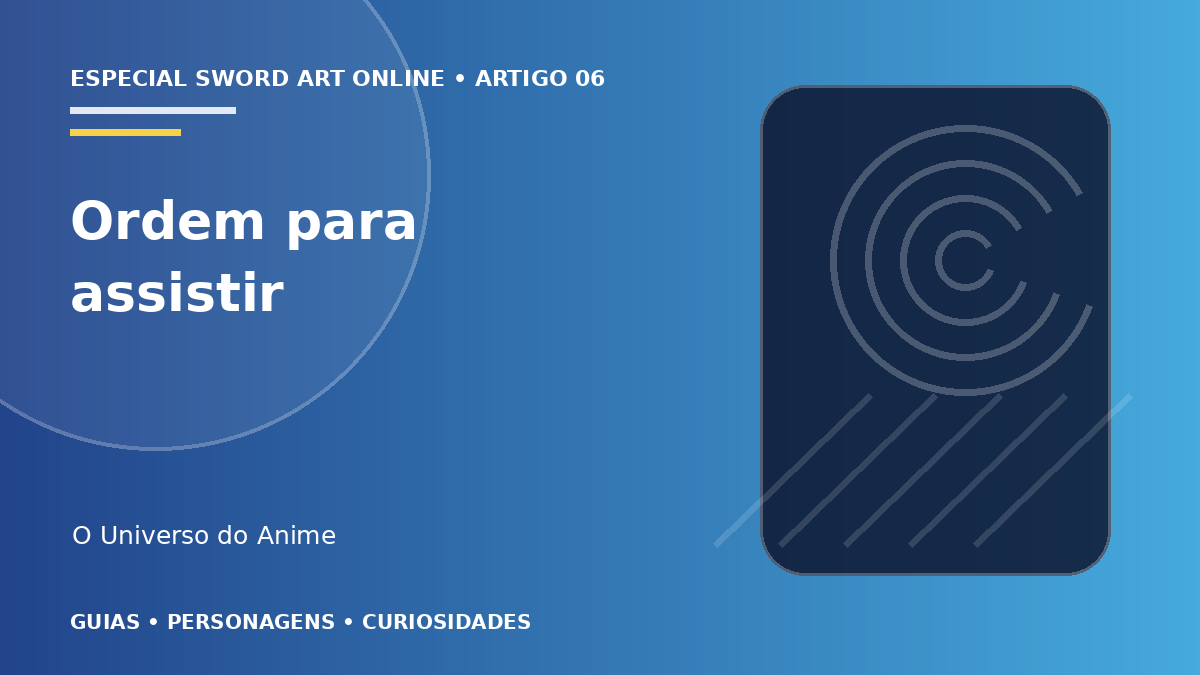 Capa do artigo Ordem para assistir Sword Art Online