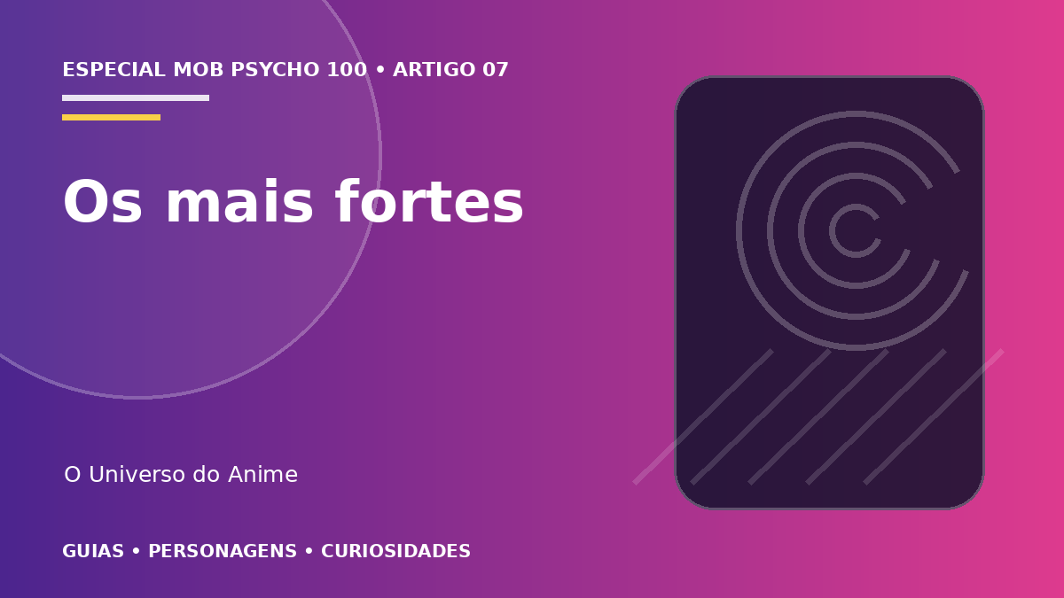 Capa do artigo Os personagens mais fortes de Mob Psycho 100
