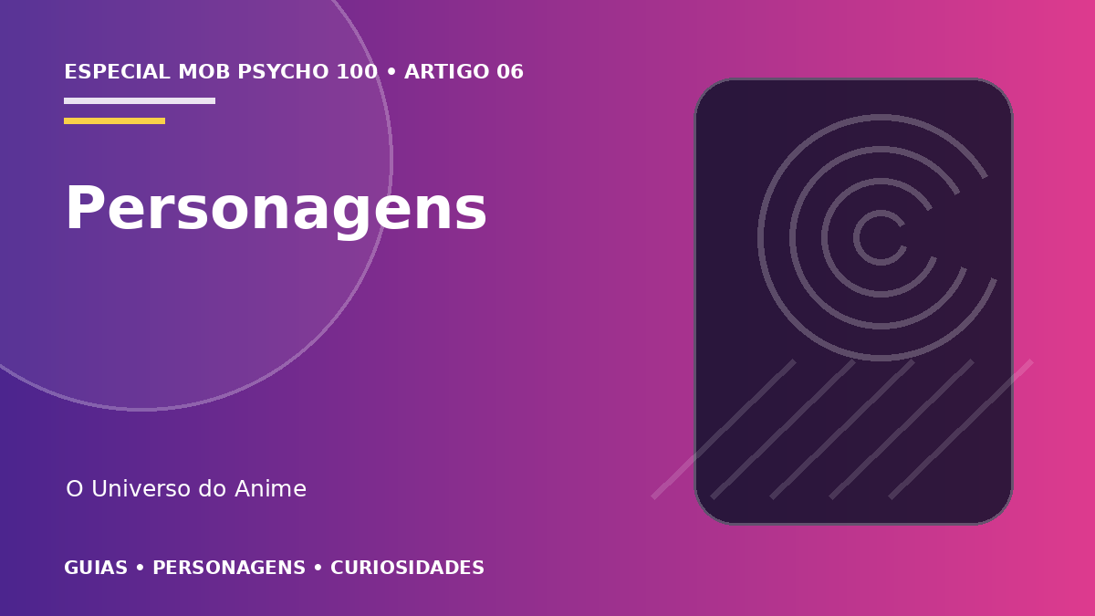 Capa do artigo Personagens de Mob Psycho 100: principais aliados e rivais