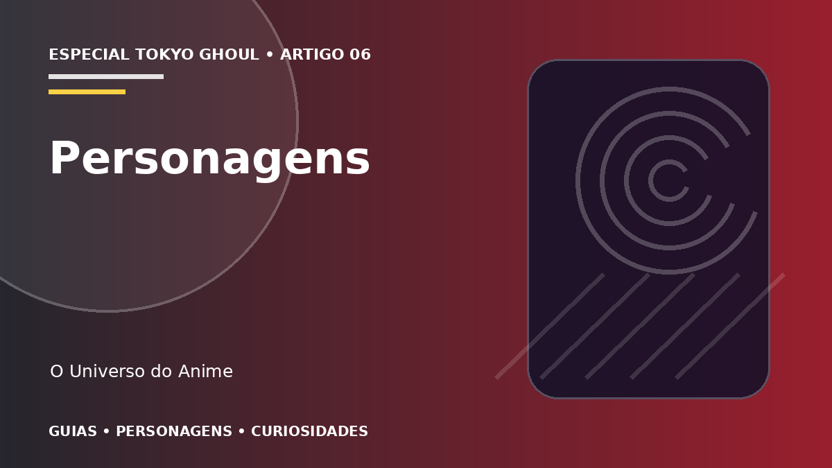 Capa do artigo Personagens de Tokyo Ghoul: aliados, ghouls e investigadores